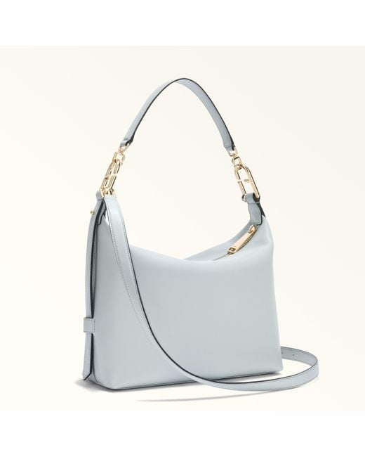 Furla Gray Tonie Shoulder Bag Artemisia Ares Soft Textured Leather