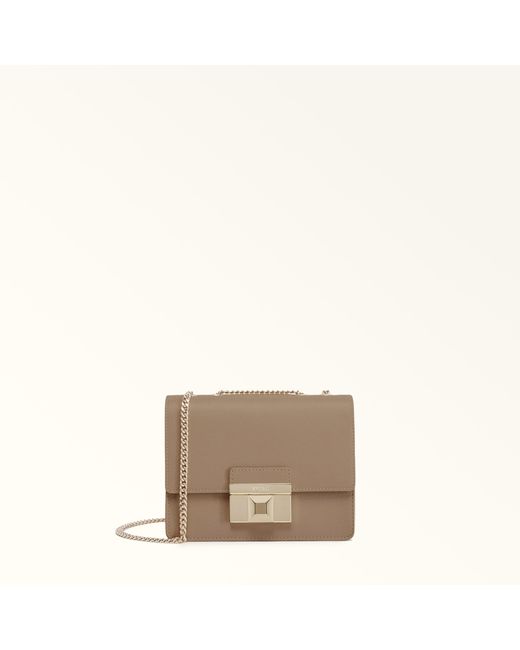 Furla Natural Venere Crossbody Mini Taupe Andromeda Calf Leather