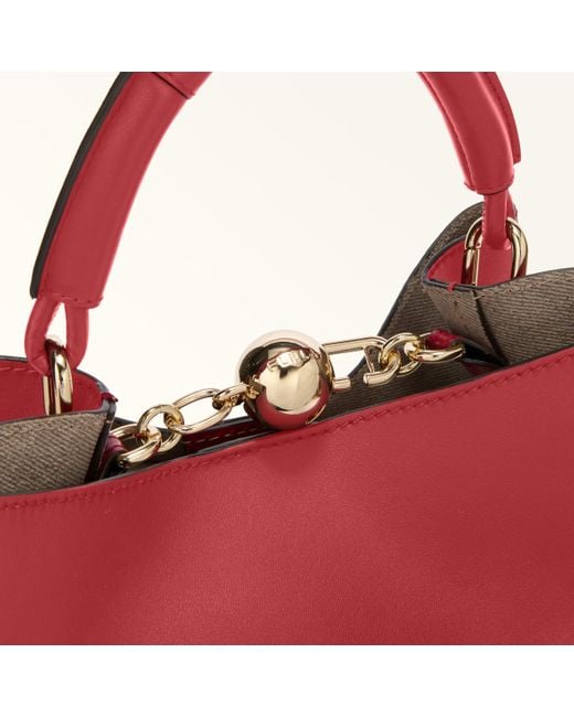 Furla Red Sfera Bucket Bag Lacca Napoli Double Calf Leather