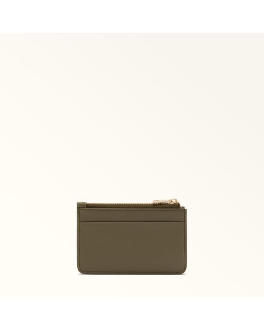 Flow Porta Carte Di Credito Sage Pelle Di Vitello Claris Lux Donna di Furla in Green