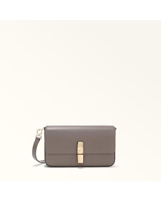 Furla Gray Iride Crossbody Urban Textured Leather