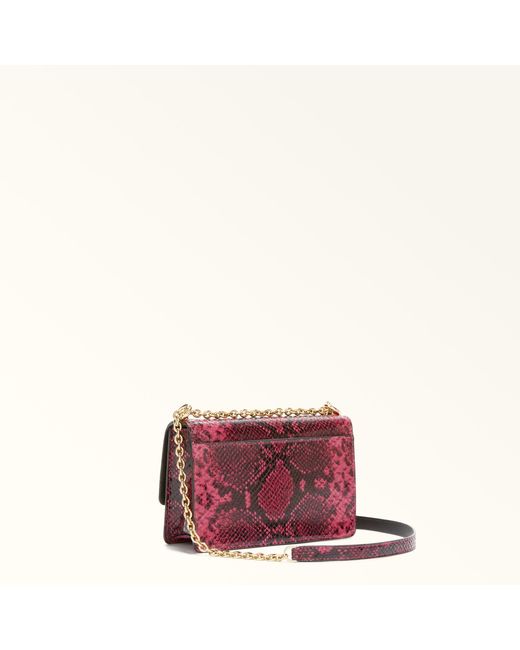 Furla Red 1927 Crossbody Mini Toni Velvet Capra Leather With Print Aspide Lux