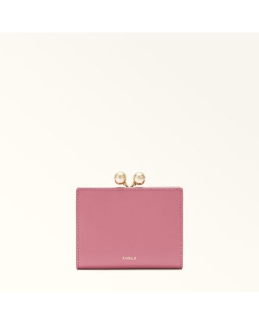 Furla Pink Dots Coin Case S Blush Sidney Calf Leather