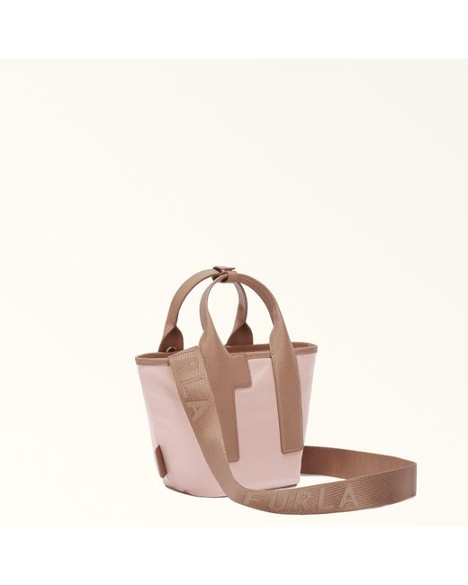 Furla Piuma Tote Alba Colorblock Recycled Nylon Fabric Textured Leather in Pink Lyst UK