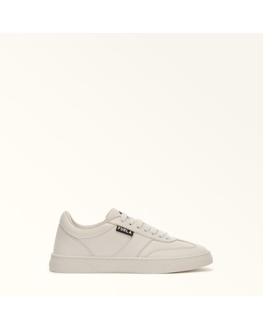 Furla White Step Sneakers Off Smooth Leather
