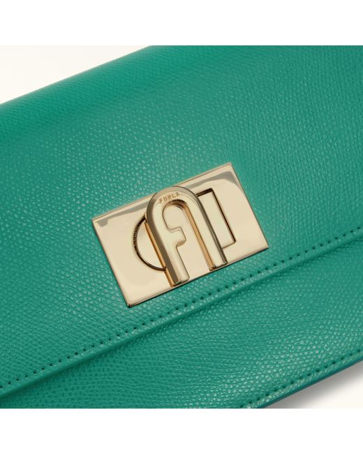 Furla Green 1927 Crossbody Mini Jade Textured Leather
