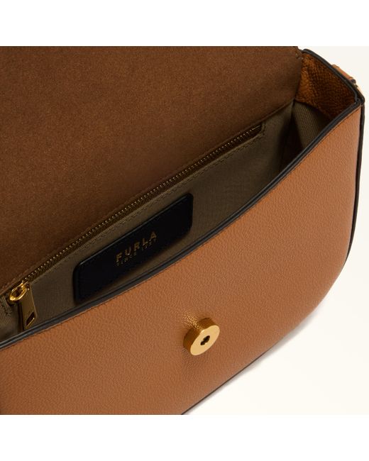 Furla Brown Moonlight Crossbody Brandy Night Calf Leather