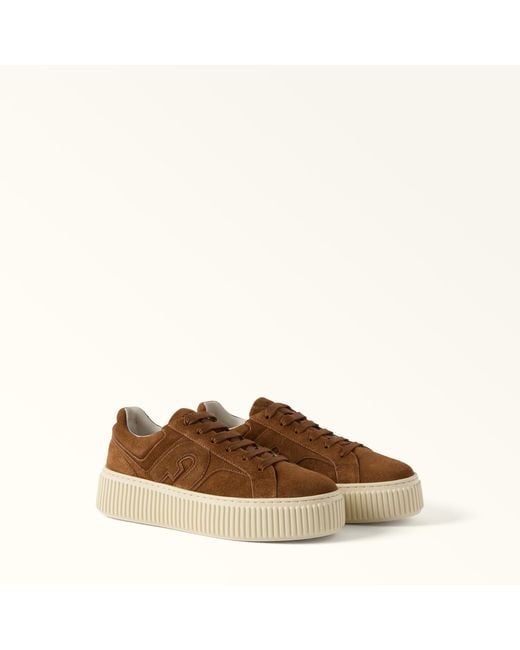 Furla Brown Sky Sneakers Cognac H Suede