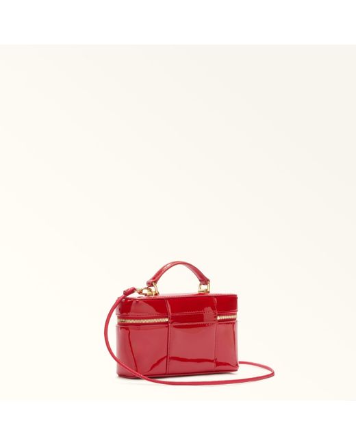 Camelia Mini Sac Rosso Cuir Verni Femme Furla en coloris Red