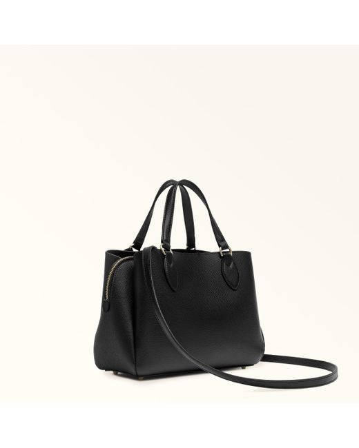 Furla Black Minerva Tote Nero Andromeda Calf Leather
