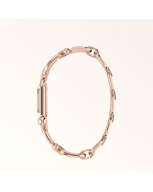 Furla Metallic Mianuvola Watch With Square Case Color Oro Rosa Metal