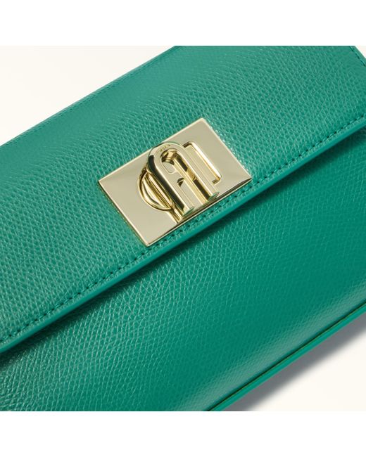 Furla Green 1927 Mini Bag Jade Textured Leather