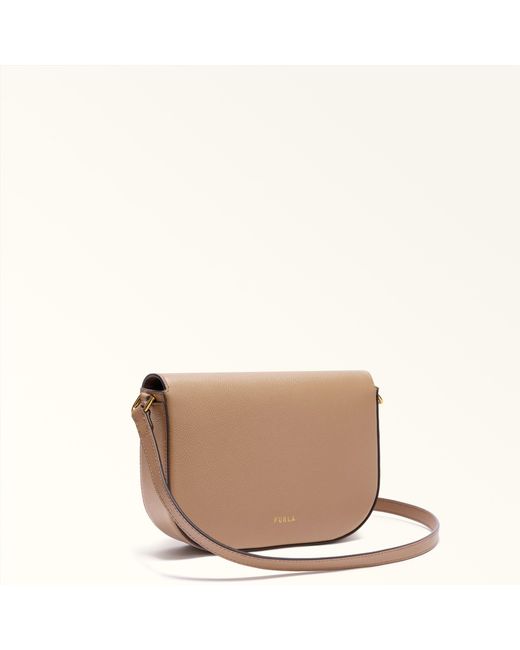 Furla Natural Moonlight Crossbody Toffee Night Calf Leather