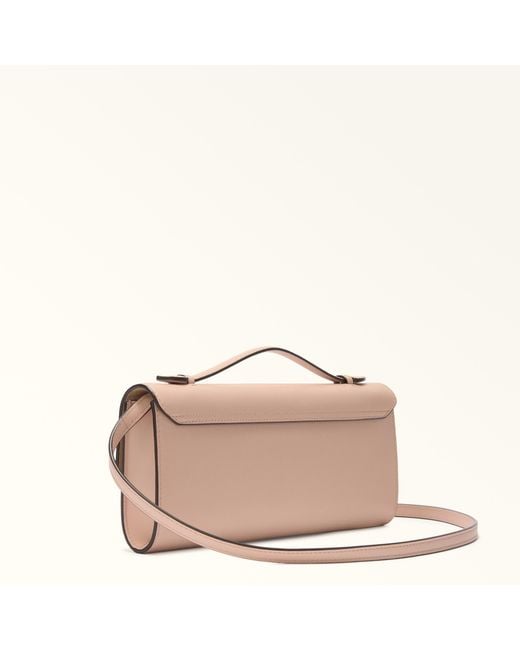 Furla Pink Clara Clutch Anemone Soft Calf Leather