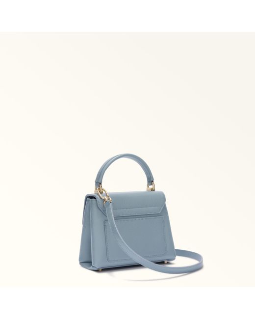 Furla Blue 1927 Top Handle Mini Celestial Textured Leather