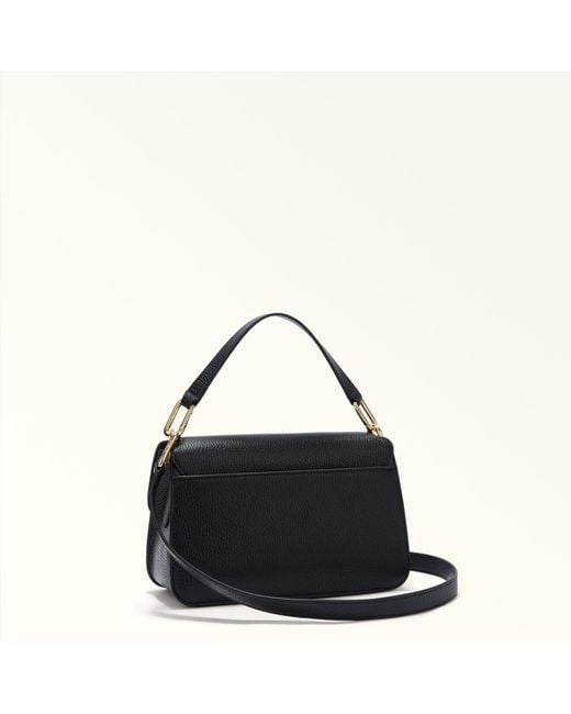 Furla Black Ella Top Handle Nero Grained Calf Leather