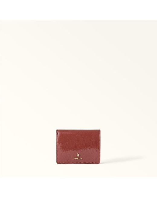 Furla Camelia Compact Wallet Marsala Varnished Ares Textured Leather