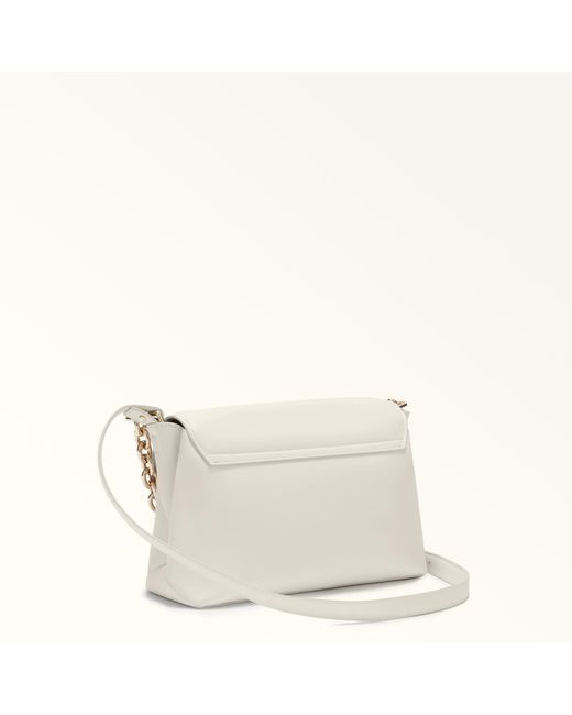 Furla White Meridiana Crossbody Panna Bologna Calf Leather