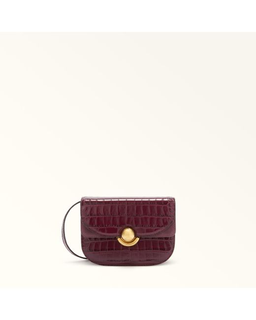 Sfera Sac À Bandoulière Mini Ribes G Cuir De Veau À Imprimé Crocodile + Daim Femme Furla en coloris Purple