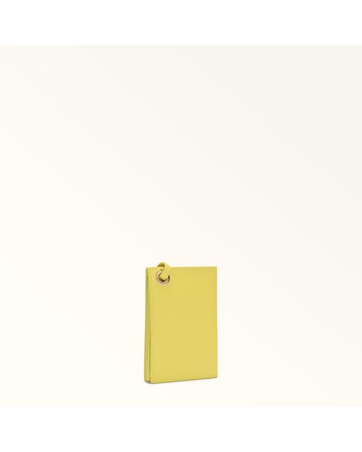 Furla Yellow Laura Card Case M Textured Leather