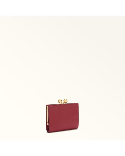 Dots Porta Monete S Ciliegia D Pelle Di Vitello Sidney Donna di Furla in Red