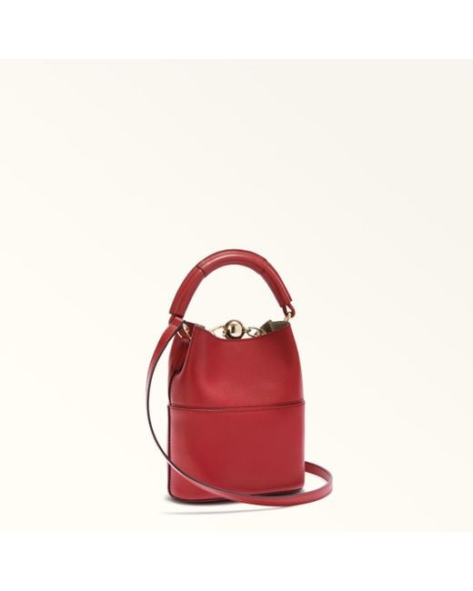 Furla Red Sfera Mini Bag Lacca Napoli Double Calf Leather