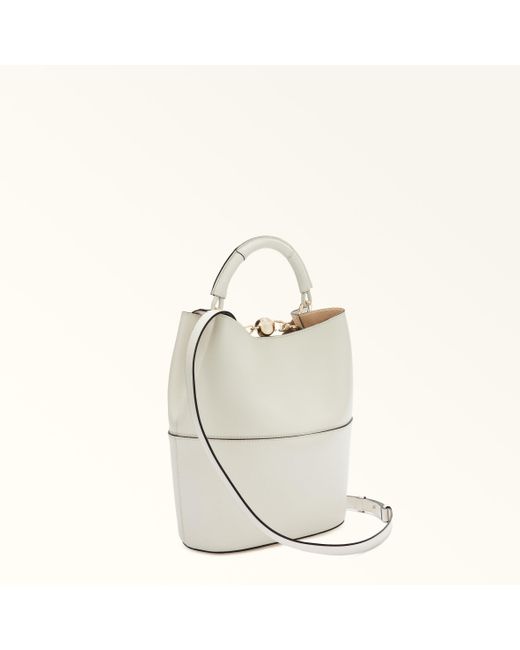 Sfera Borsa A Secchiello Panna Pelle Di Vitello Doppia Napoli Donna di Furla in White