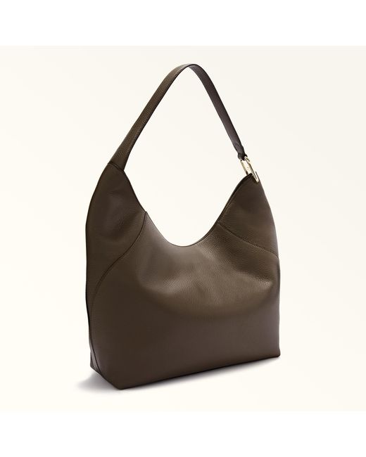 Furla Brown Lara Shoulder Bag Mogano Grained Calf Leather