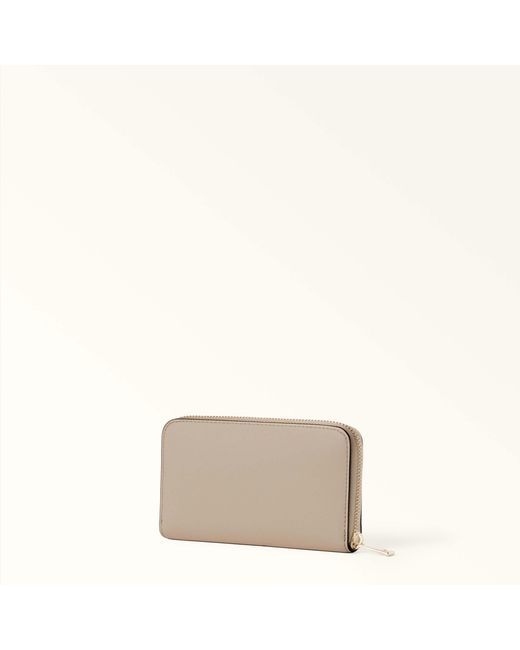 Furla Natural Camelia Zip Around Toni Butter Sidney Calf Leather + Patch Star