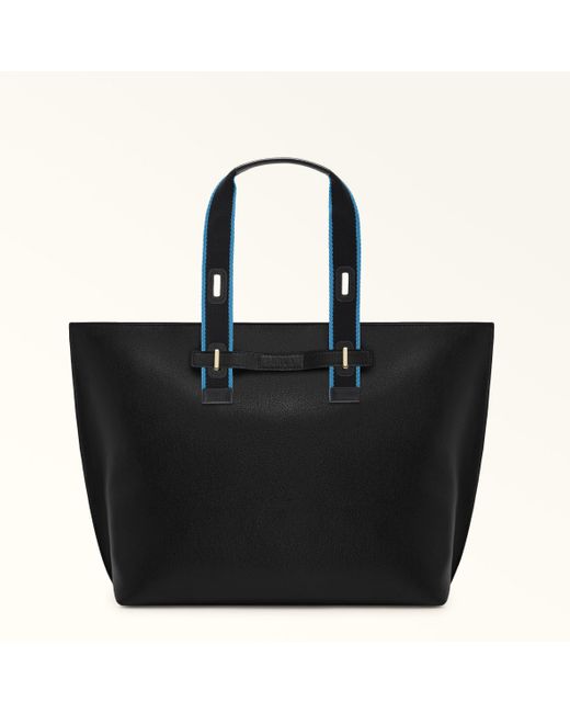 Furla Blue Giove Bag Handle Nero Ribbon Fabric for men