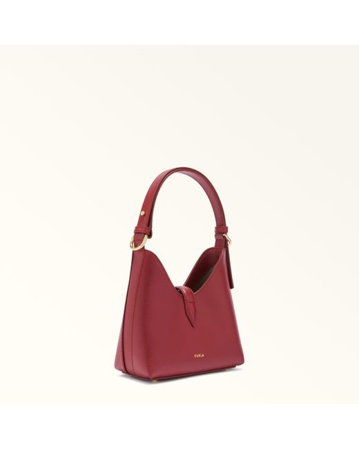 Iride Borsa Mini Ciliegia D Pelle Stampata Donna di Furla in Red