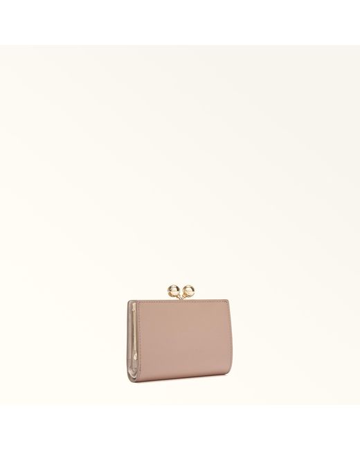 Furla Natural Dots Compact Wallet Anemone Sidney Calf Leather