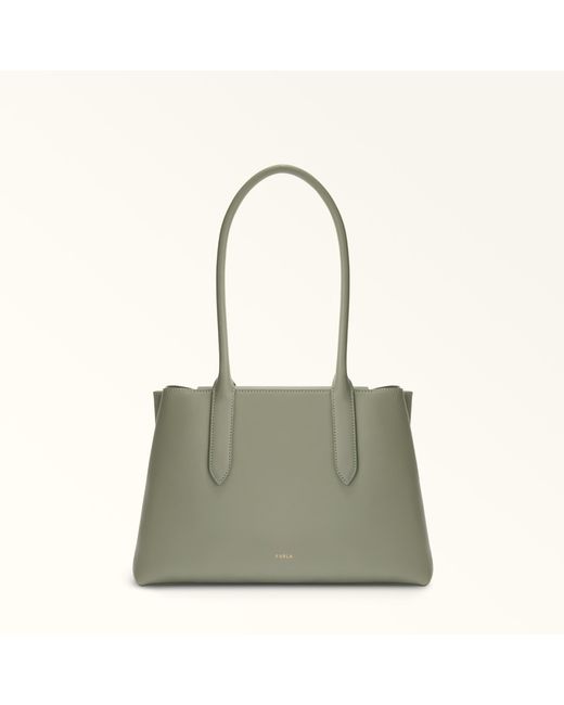 Furla Green Meridiana Tote Agave B Napoli Double Calf Leather