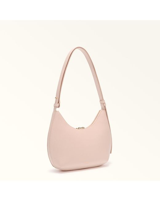 Furla Pink Goccia Shoulder Bag Dusty Night Calf Leather + Sidney Calf Leather