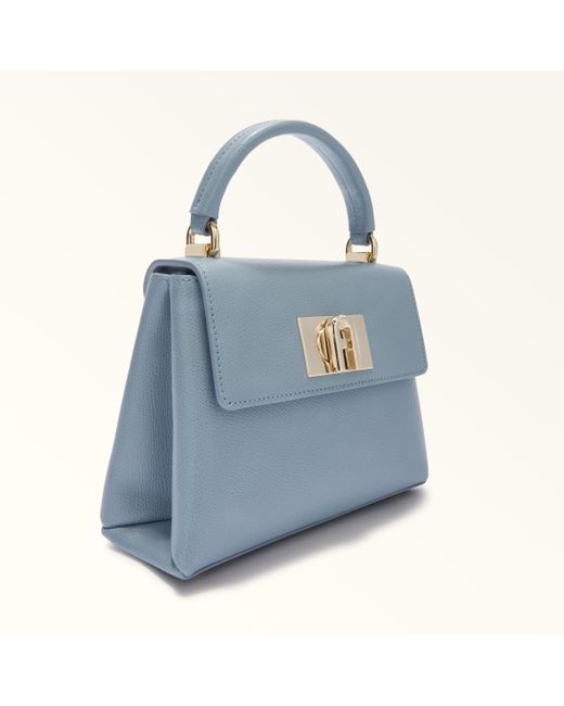 Furla Blue 1927 Top Handle Mini Celestial Textured Leather