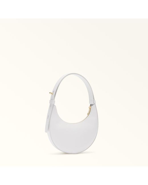 Furla White Delizia Mini Bag Talco H Soft Calf Leather