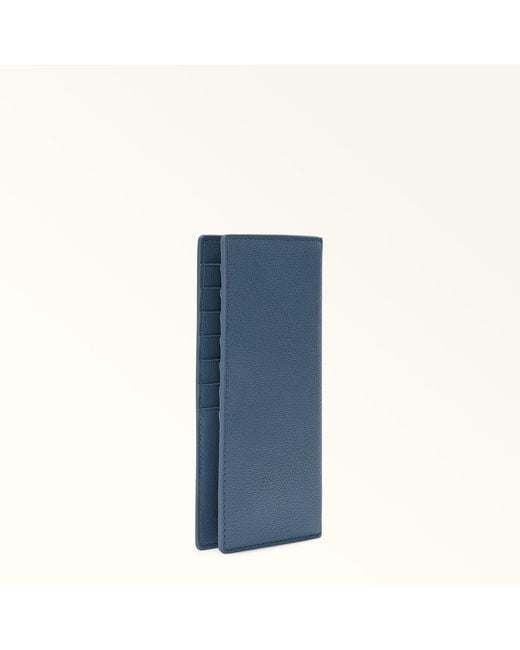 Furla Blue Project Continental Wallet Grigio Blu Milos Textured Calf Leather for men