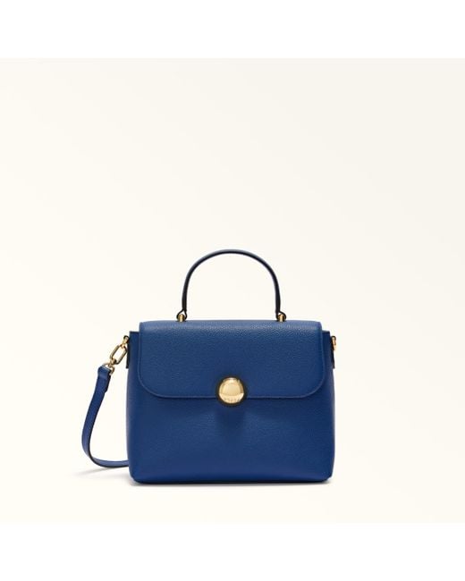 Furla Blue Moonlight Top Handle Night Calf Leather