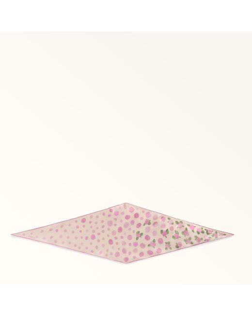 Diamante Sciarpa Azalea Twill Di Seta Con Stampa Rose Pois Donna di Furla in Pink