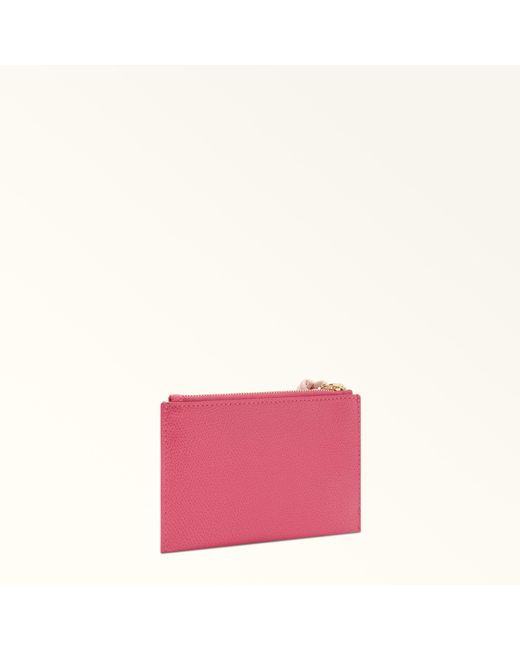 Furla Pink Iride Envelope Toni Velvet Textured Leather