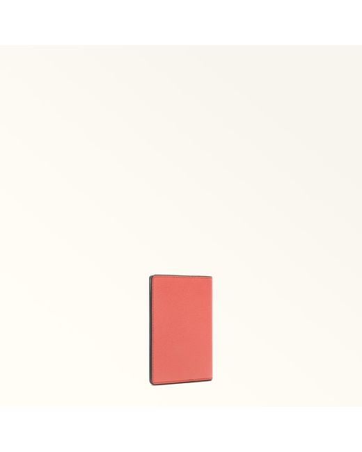 Furla Pink Camelia Passport Holder S Aperitivo Textured Leather