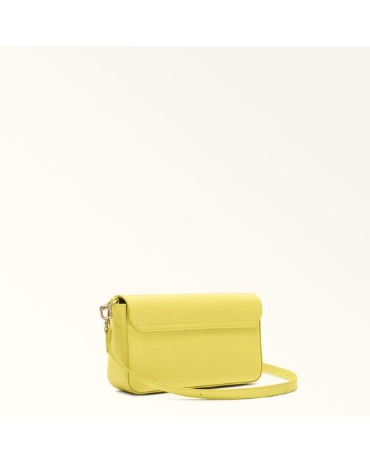 Furla Yellow Iride Crossbody M Textured Leather