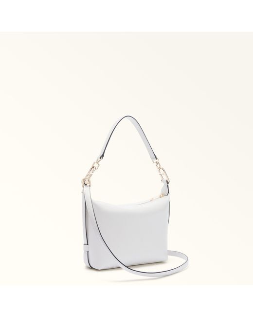 Furla White Tonie Mini Bag Talco H Ares Soft Textured Leather