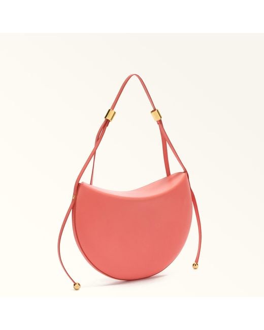 Furla Red Moonstone Shoulder Bag Aperitivo Sidney Calf Leather