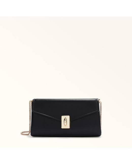 Furla Black Meridiana Crossbody Nero Bologna Calf Leather