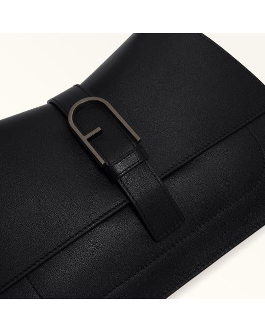Furla Black Flow Top Handle Nero Claris Lux Calf Leather