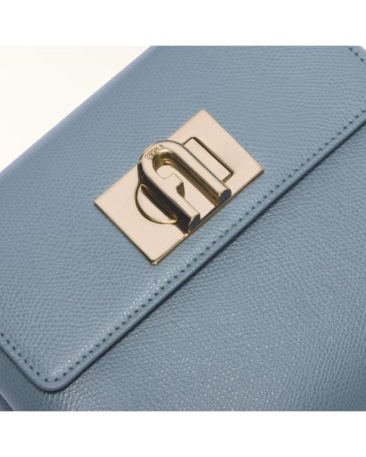 Furla Blue 1927 Top Handle Mini Celestial Textured Leather