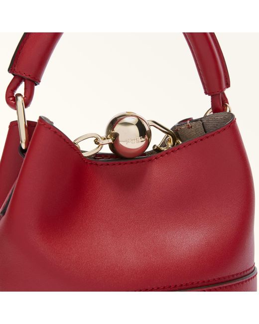 Furla Red Sfera Mini Bag Lacca Napoli Double Calf Leather