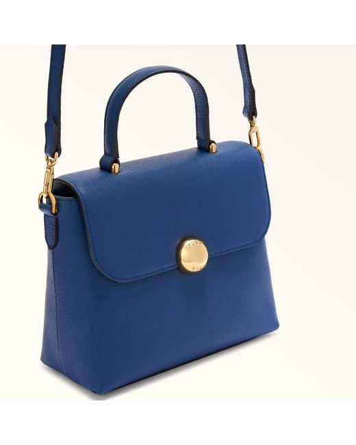 Furla Blue Moonlight Top Handle Night Calf Leather