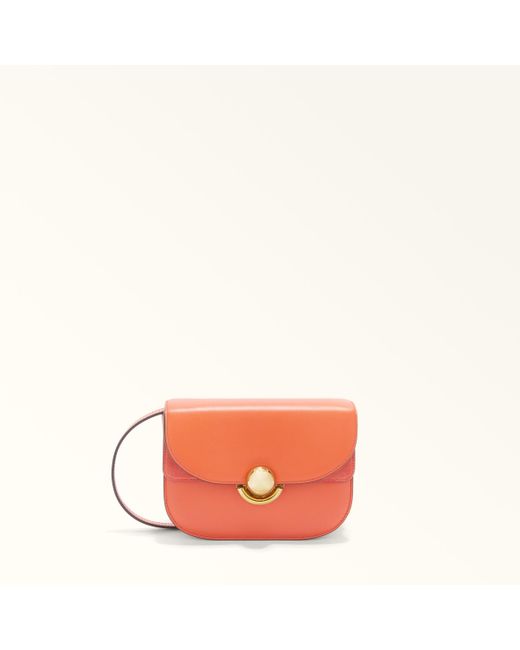 Sfera Borsa A Tracolla Mini Paprika Pelle Di Vitello Morbida + Camoscio Donna di Furla in Orange